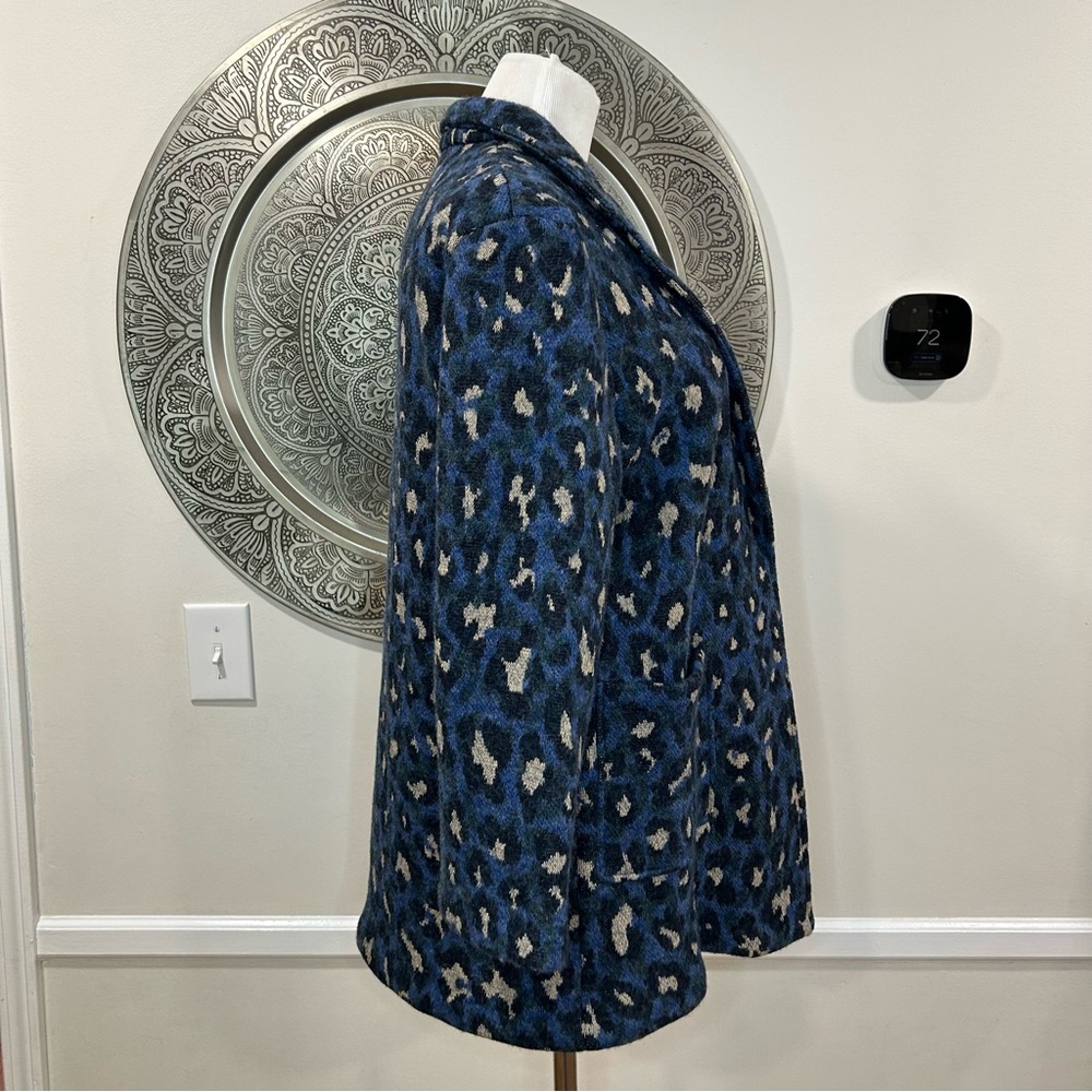 Villagallo blue heavy outer cardigan with pockets - Size 42 / US 8 / M - Picture 6 of 14